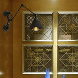 Swing Arm Bedroom Wall Sconce Industrial Metal 1 Light Black Wall Mount Light with Cone Shade, 7"/8.5" Wide Black Clearhalo 'Art deco wall lights' 'Cast Iron' 'Glass' 'Industrial wall lights' 'Industrial' 'Middle century wall lights' 'Modern' 'Rustic wall lights' 'Tiffany' 'Traditional wall lights' 'Wall Lamps & Sconces' 'Wall Lights' Lighting' 163136