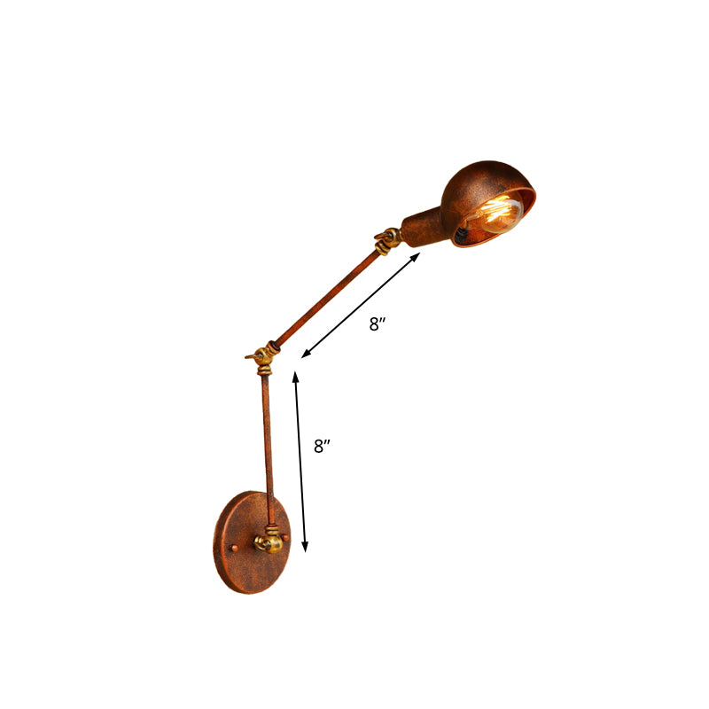 Rust Wall Light Wrought Iron Rust Wall Lighting with Dome Shade 1 Head Farmhouse Indoor ...