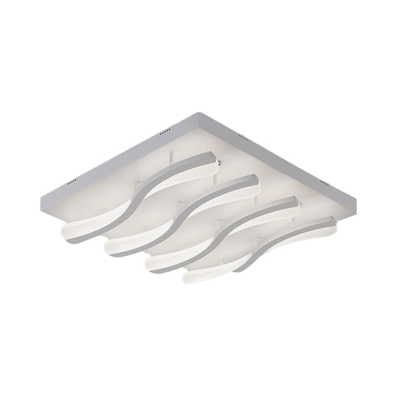 Wavy Flushmount Lighting Modernism Acrylic LED 21.5"/26" Wide Living Room Ceiling Flush Light in Warm/White Light Clearhalo 'Ceiling Lights' 'Close To Ceiling Lights' 'Close to ceiling' 'Flush mount' Lighting' 163249