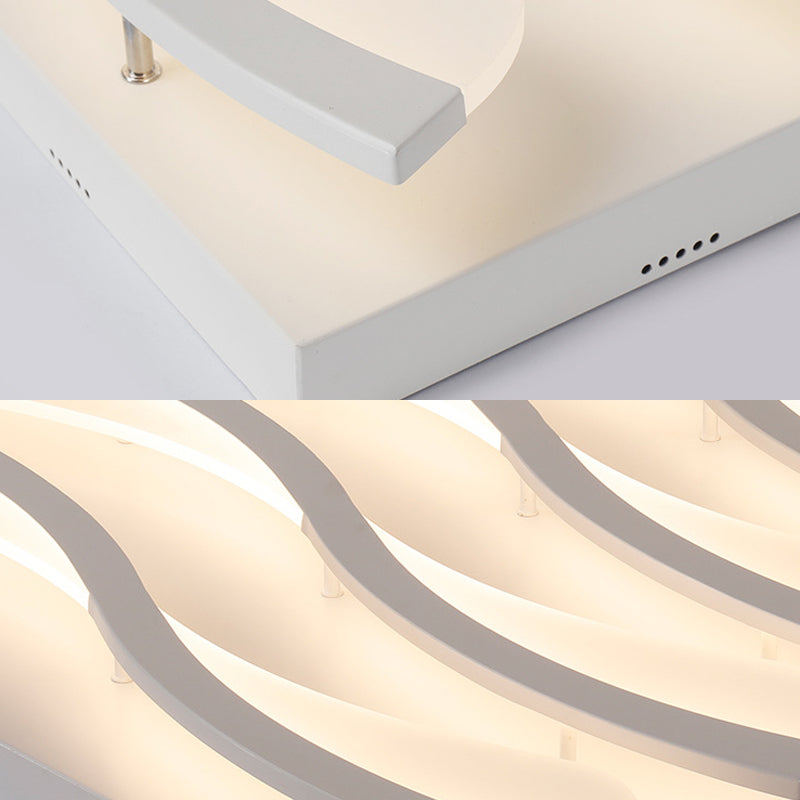 Wavy Flushmount Lighting Modernism Acrylic LED 21.5"/26" Wide Living Room Ceiling Flush Light in Warm/White Light Clearhalo 'Ceiling Lights' 'Close To Ceiling Lights' 'Close to ceiling' 'Flush mount' Lighting' 163253