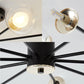 Iron Sputnik Ceiling Mounted Lamp Modern 8/10 Lights Black/White Semi Flush Pendant with Clear Glass Shade Clearhalo 'Ceiling Lights' 'Close To Ceiling Lights' 'Close to ceiling' 'Glass shade' 'Glass' 'Semi-flushmount' Lighting' 163356