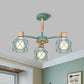 Cage Semi Flush Lamp Nordic Iron 3/6/8-Head Black/Green/Gold Ceiling Drop Pendant Lighting Clearhalo 'Ceiling Lights' 'Close To Ceiling Lights' 'Close to ceiling' 'Semi-flushmount' Lighting' 163378