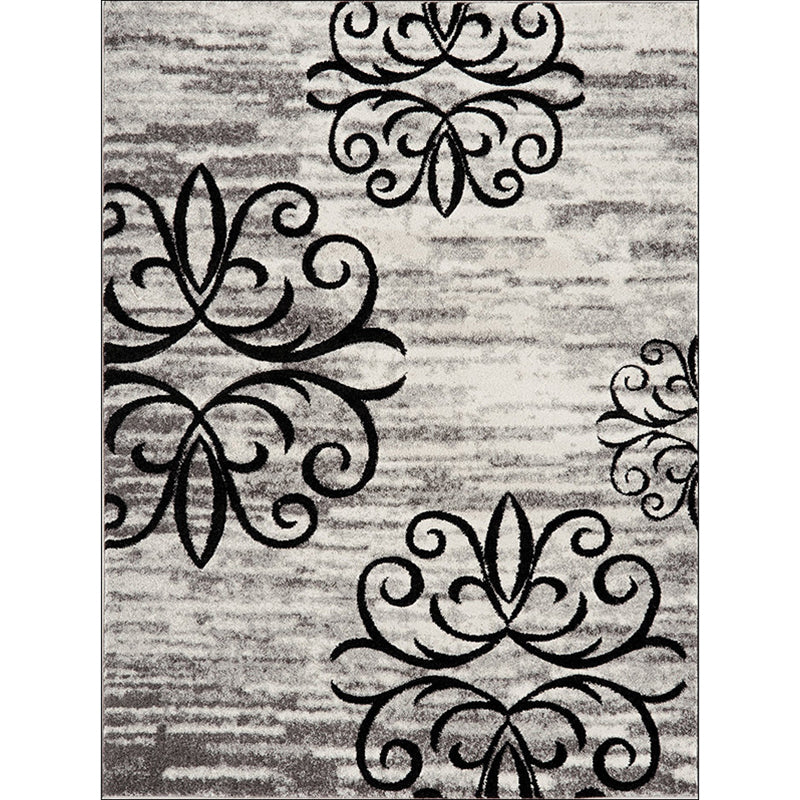 Whitewash Paisley Pattern Rug Grey Classic Rug Polyester Washable Non-Slip Backing Area Rug for Living Room Clearhalo 'Area Rug' 'Rugs' 'Vintage' Rug' 1634280