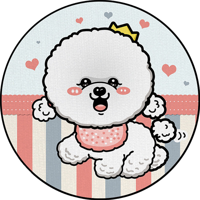 Kids Bedroom Rug in Purple and Red Animal Dog Star Strawberry Print Rug Polyester Non-Slip Area Rug Clearhalo 'Area Rug' 'Rug' 1634471