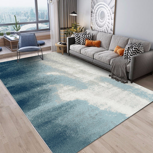Blue Casual Rug Synthetic Ombre Pattern Rug Washable Non-Slip Backing Carpet for Living Room Light Blue Clearhalo 'Area Rug' 'Casual' 'Rugs' Rug' 1634526
