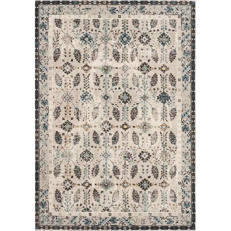 Retro Floral Pattern Rug Grey Multicolor Classic Rug Polyester Washable Non-Slip Backing Area Rug for Living Room Clearhalo 'Area Rug' 'Rugs' 'Vintage' Rug' 1634583