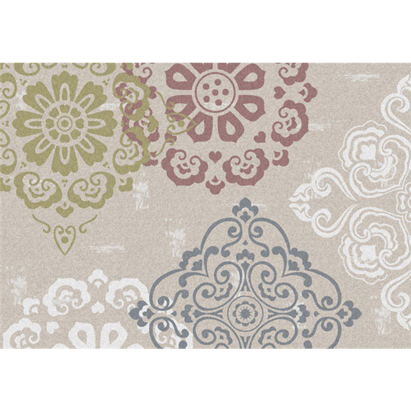 Classic Floral Pattern Rug Light Brown Polyester Rug Machine Washable Non-Slip Area Rug for Bedroom Clearhalo 'Area Rug' 'Rugs' 'Vintage' Rug' 1634591