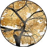 Nordic Novelty Rug in Yellow Botanical Tree Leaf Pattern Rug Polyester Non-Slip Carpet for Home Decoration