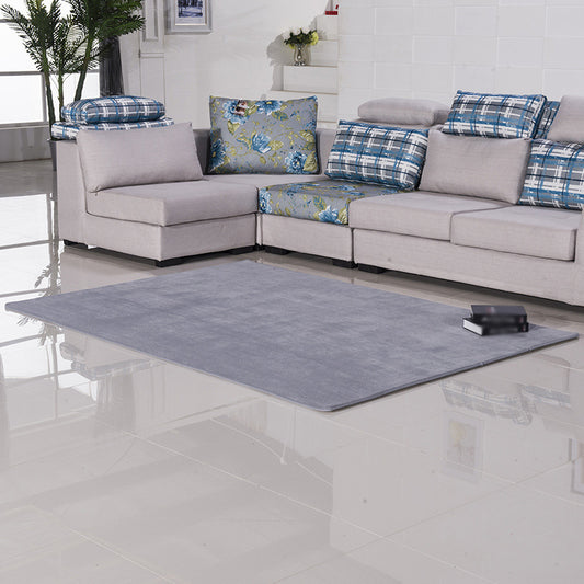 Relaxing Casual Rug in Blue and Purple Solid Color Rug Polyester Non-Slip Backing Carpet for Home Decoration Silver Gray