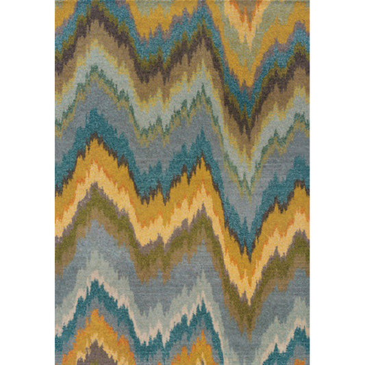 Minimalist Modern Rug in Yellow and Blue Abstract Wave Pattern Rug Polyester Anti-Slip Carpet for Home Decoration Clearhalo 'Area Rug' 'Modern' 'Rugs' Rug' 1634704
