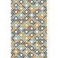 Yellow and Teal Bedroom Rug Modern Geometry Diamond Pattern Area Rug Polyester Anti-Slip Backing Carpet Clearhalo 'Area Rug' 'Modern' 'Rugs' Rug' 1634748