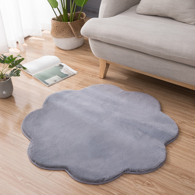 Modern Plain Rug Pink and White Polyester Rug Machine Washable Non-Slip Area Rug for Bedroom Grey 2'11" x 2'11" Clearhalo 'Area Rug' 'Casual' 'Rugs' Rug' 1634779