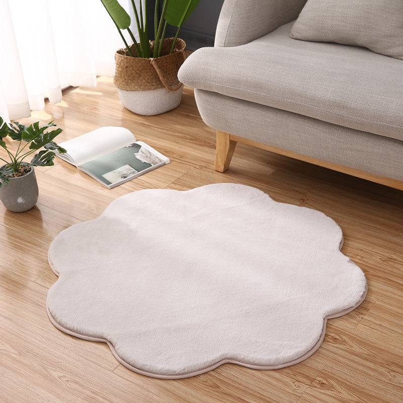 Modern Plain Rug Pink and White Polyester Rug Machine Washable Non-Slip Area Rug for Bedroom Khaki 2'11" x 2'11" Clearhalo 'Area Rug' 'Casual' 'Rugs' Rug' 1634781