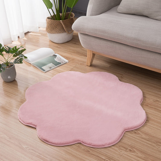 Modern Plain Rug Pink and White Polyester Rug Machine Washable Non-Slip Area Rug for Bedroom Pink 2'11" x 2'11" Clearhalo 'Area Rug' 'Casual' 'Rugs' Rug' 1634783