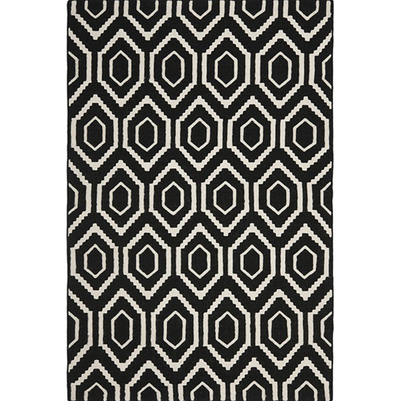Nordic Modern Rug in Black Geometry Pattern Rug Polyester Machine Washable Non-Slip Carpet for Home Decoration Clearhalo 'Area Rug' 'Modern' 'Rugs' Rug' 1634826