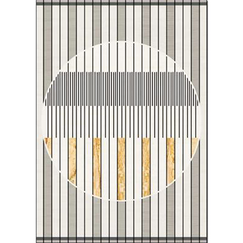 Modern Living Room Rug in Grey Geometric Circle Stripe Print Rug Polyester Stain-Resistant Area Rug Clearhalo 'Area Rug' 'Modern' 'Rugs' Rug' 1634844