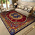 Oriental Moroccan Rug in Blue and Red Medallion Floral Leaf Pattern Rug Polyester Washable Carpet for Home Decoration Burgundy Clearhalo 'Area Rug' 'Moroccan' 'Rugs' Rug' 1634883