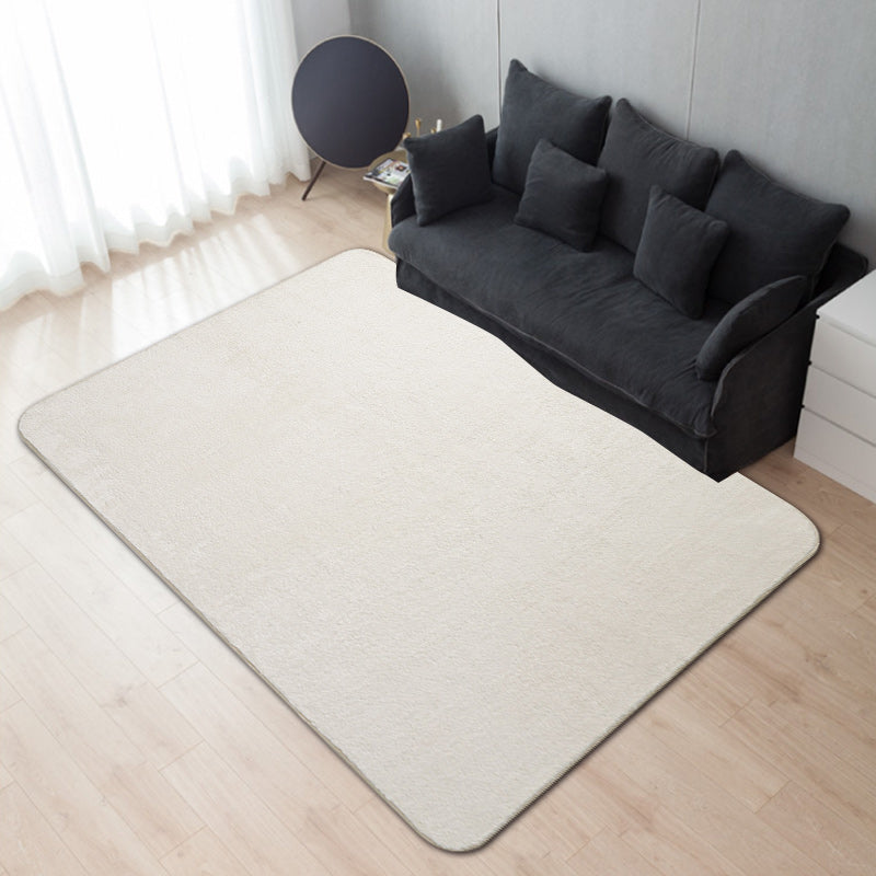 White and Grey Bedroom Rug Casual Plain Area Rug Stain-Resistant Machine Washable Carpet Clearhalo 'Area Rug' 'Casual' 'Rugs' Rug' 1634922