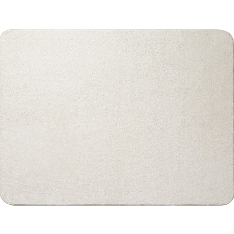 White and Grey Bedroom Rug Casual Plain Area Rug Stain-Resistant Machine Washable Carpet Clearhalo 'Area Rug' 'Casual' 'Rugs' Rug' 1634923