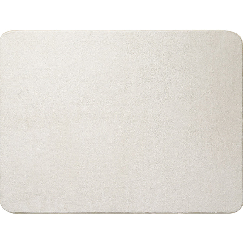White and Grey Bedroom Rug Casual Plain Area Rug Stain-Resistant Machine Washable Carpet Clearhalo 'Area Rug' 'Casual' 'Rugs' Rug' 1634923