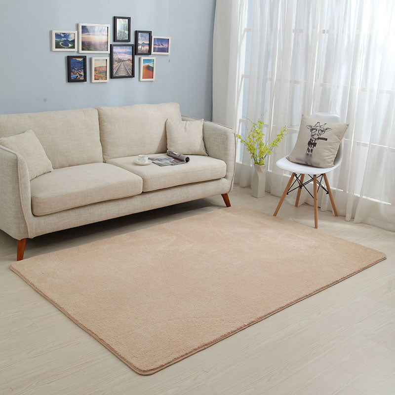 White and Grey Bedroom Rug Casual Plain Area Rug Stain-Resistant Machine Washable Carpet Light Camel Clearhalo 'Area Rug' 'Casual' 'Rugs' Rug' 1634933