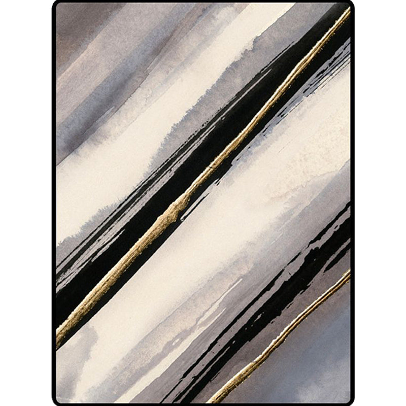 Modern Living Room Rug in Grey Abstract Stripe Print Rug Polyester Non-Slip Backing Area Rug Clearhalo 'Area Rug' 'Modern' 'Rugs' Rug' 1634955