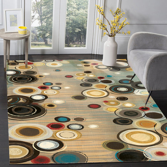 Modern Living Room Rug in Brown Abstract Circle Print Rug Polyester Anti-Slip Pet Friendly Area Rug Brown Clearhalo 'Area Rug' 'Modern' 'Rugs' Rug' 1634977