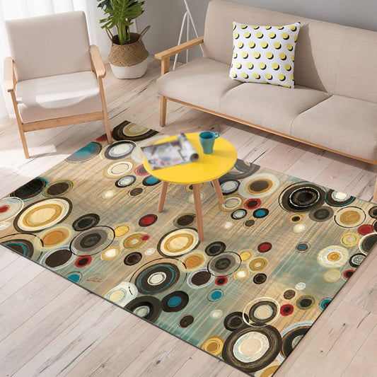 Modern Living Room Rug in Brown Abstract Circle Print Rug Polyester Anti-Slip Pet Friendly Area Rug Clearhalo 'Area Rug' 'Modern' 'Rugs' Rug' 1634978
