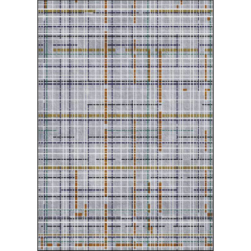 Grey Novelty Rug Polyester Checked Pattern Rug Washable Non-Slip Backing Carpet for Living Room Clearhalo 'Area Rug' 'Modern' 'Rugs' Rug' 1634987
