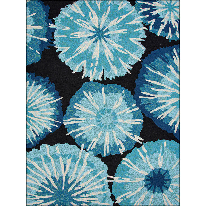 Novelty Floral Print Rug Yellow and Blue Polyester Rug Machine Washable Non-Slip Area Rug for Bedroom Clearhalo 'Area Rug' 'Modern' 'Rugs' Rug' 1635019