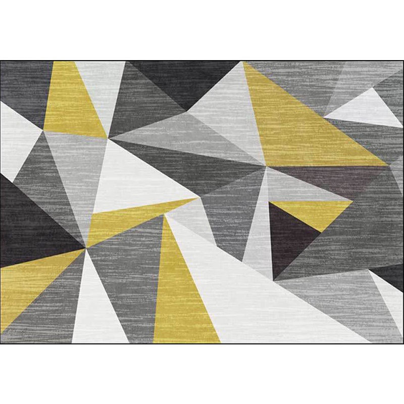 Funky Geometric Pattern Rug Grey and Golden Nordic Rug Polyester Washable Anti-Slip Backing Area Rug for Living Room Clearhalo 'Area Rug' 'Modern' 'Rugs' Rug' 1635035