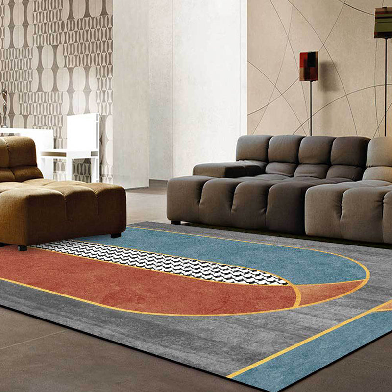 Red and Grey Novelty Rug Polyester Colorblock and Houndstooth Pattern Rug Washable Non-Slip Backing Carpet for Living Room Clearhalo 'Area Rug' 'Modern' 'Rugs' Rug' 1635042