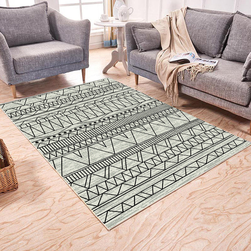 Brown and White Bedroom Rug Southwestern Geometric Diamond Stripe Pattern Area Rug Polyester Pet Friendly Carpet Green Clearhalo 'Area Rug' 'Rugs' 'Southwestern' Rug' 1635128