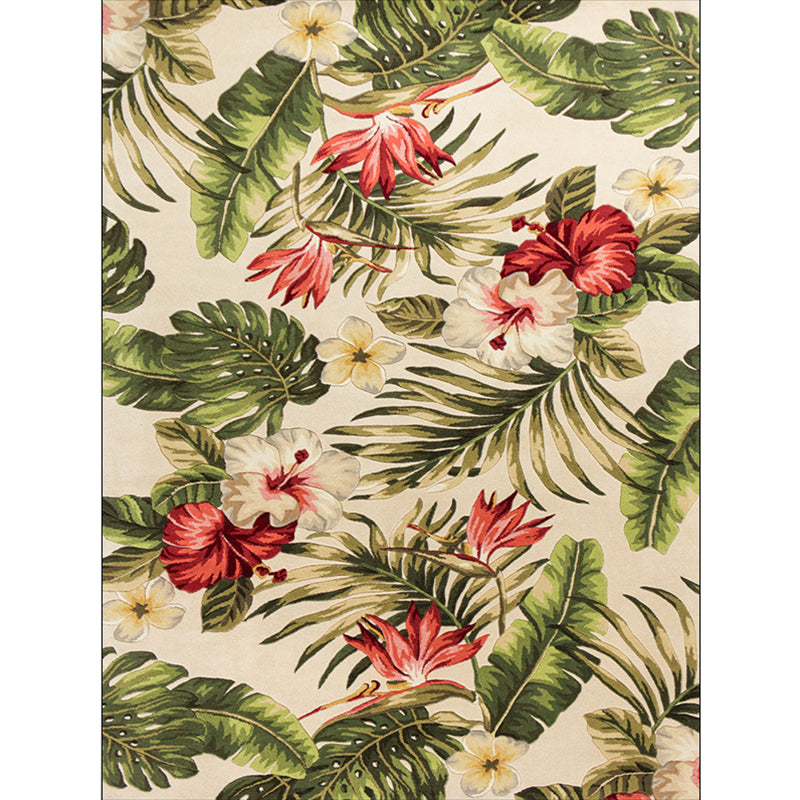 Classic Floral Pattern Rug with Leaf Green and Beige French Country Rug Polyester Washable Non-Slip Backing Area Rug for Living Room Clearhalo 'Area Rug' 'French Country' 'Rugs' Rug' 1635150