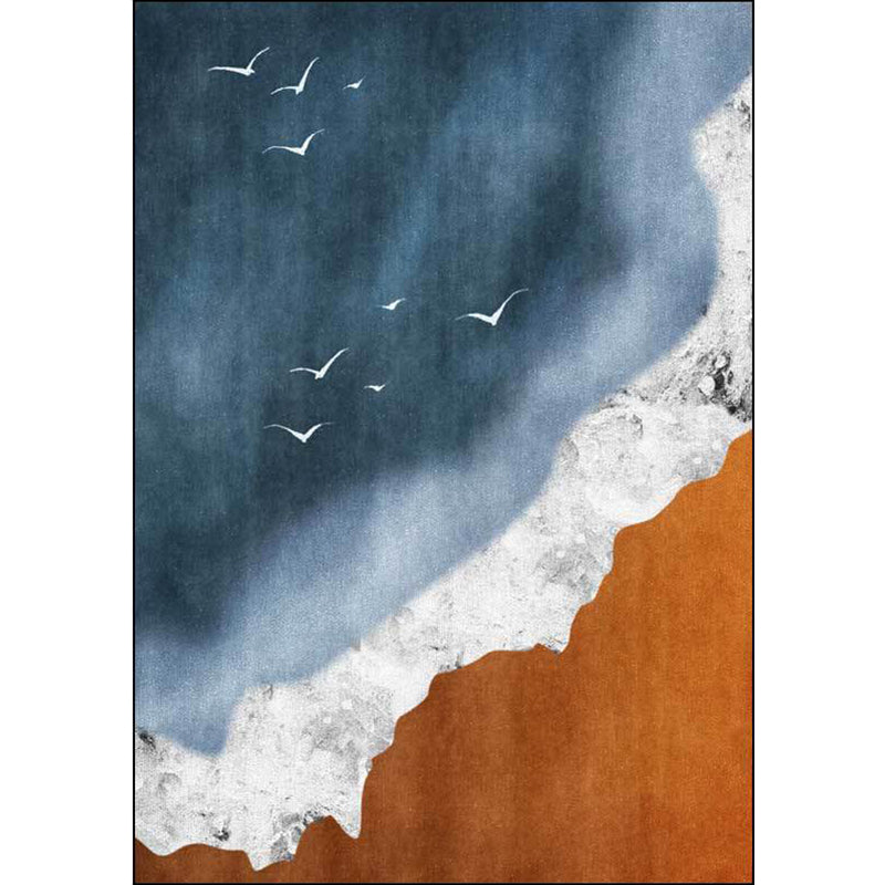 Brown and Blue Contemporary Rug Polyester Geography Pattern Rug Washable Non-Slip Backing Carpet for Living Room Clearhalo 'Area Rug' 'Rug' 1635182