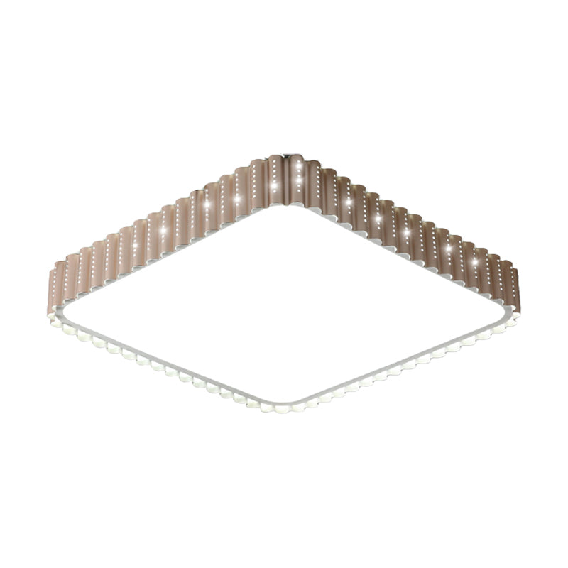 Modern LED Flush Mount Lamp with Acrylic Shade White/Gold Rectangular Ceiling Light in Warm/White Light, 19"/37.5" W Gold 19" White Clearhalo 'Ceiling Lights' 'Close To Ceiling Lights' 'Close to ceiling' 'Flush mount' Lighting' 163527