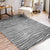 White and Grey Casual Rug Synthetic Swirl Stripe Pattern Rug Washable Non-Slip Backing Carpet for Living Room Black Clearhalo 'Area Rug' 'Casual' 'Rugs' Rug' 1635313