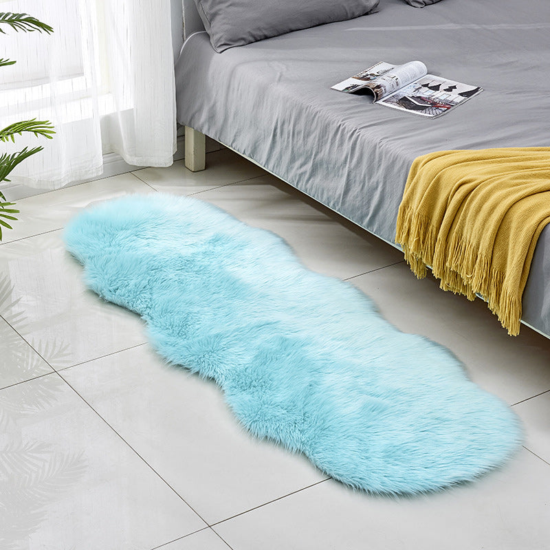 Modern Plain Rug Pink and Black Fluffy Rug Machine Washable Non-Slip Area Rug for Bedroom Light Blue Clearhalo 'Area Rug' 'Casual' 'Rugs' Rug' 1635368