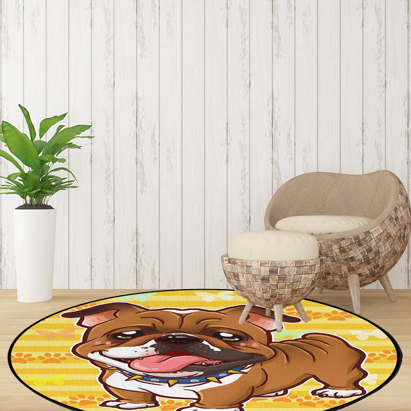 Cute Kids Rug in Pink and Yellow Animal Dog Banana Balloon Pattern Rug Polyester Washable Carpet for Nursery Brown Clearhalo 'Area Rug' 'Rug' 1635461