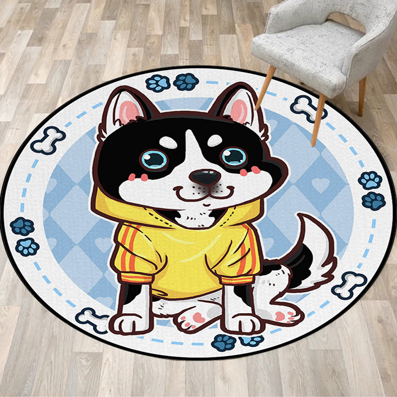 Cute Kids Rug in Pink and Yellow Animal Dog Banana Balloon Pattern Rug Polyester Washable Carpet for Nursery Clearhalo 'Area Rug' 'Rug' 1635465