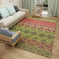 Green and White Bedroom Rug Southwestern Geometric Animal Pattern Area Rug Polyester Anti-Slip Carpet Light Green Clearhalo 'Area Rug' 'Rugs' 'Southwestern' Rug' 1635514