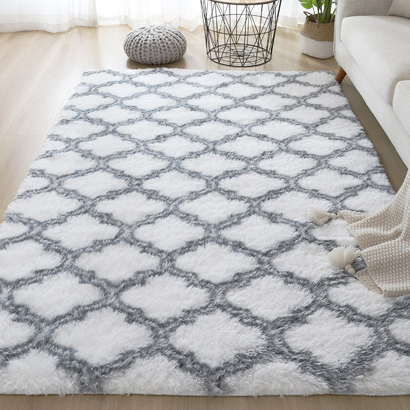 Calming Casual Rug in Red and White Plaid Pattern Rug Polyester Anti-Slip Backing Carpet for Home Decoration White Clearhalo 'Area Rug' 'Casual' 'Rugs' Rug' 1635568