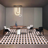 Modern Checked Pattern Rug Green and Blue Polyester Rug Machine Washable Non-Slip Area Rug for Bedroom Pink