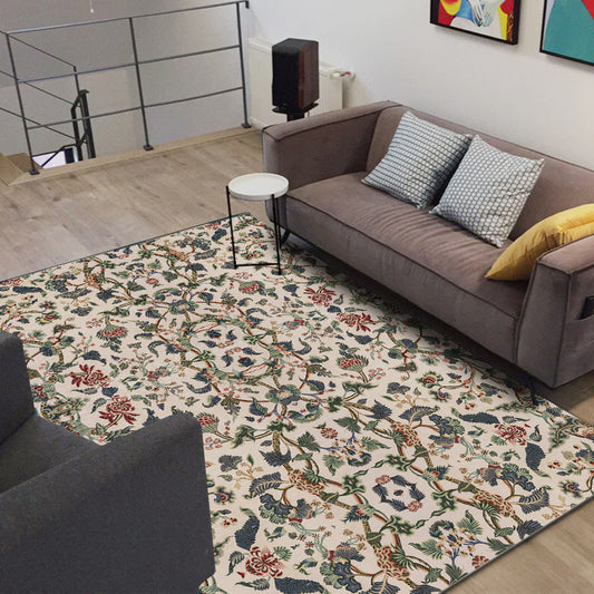 Retro Floral Pattern Rug Light Yellow Classic Rug Polyester Washable Non-Slip Backing Area Rug for Living Room Clearhalo 'Area Rug' 'Rugs' 'Vintage' Rug' 1635721