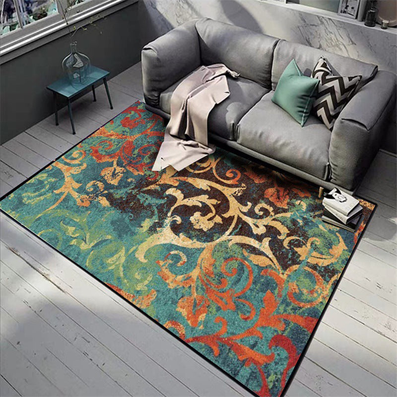 Classic Paisley Pattern Rug Green and Orange Polyester Rug Machine Washable Non-Slip Area Rug for Bedroom Clearhalo 'Area Rug' 'Rugs' 'Vintage' Rug' 1635769