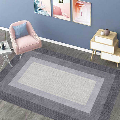 Stylish Woven Grain Pattern Rug Grey Modern Rug Polyester Washable Non-Slip Backing Area Rug for Bedroom Grey Clearhalo 'Area Rug' 'Modern' 'Rugs' Rug' 1635888
