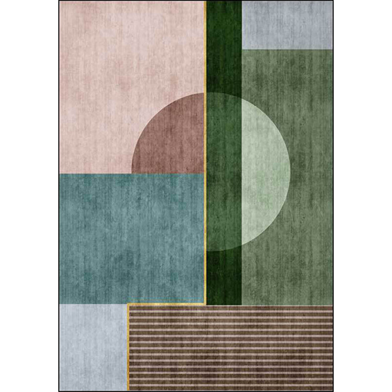 Simple Colorblock Rug Multicolor Nordic Rug Polyester Washable Anti ...