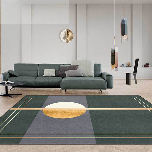 Green and Grey Novelty Rug Polyester Abstract Rug Washable Non-Slip Backing Carpet for Living Room Green Clearhalo 'Area Rug' 'Modern' 'Rugs' Rug' 1635952