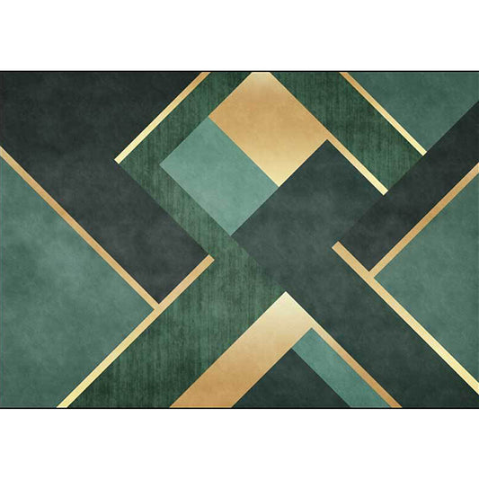 Nordic Geometric Pattern Rug Green and Golden Polyester Rug Machine Washable Non-Slip Area Rug for Bedroom Clearhalo 'Area Rug' 'Modern' 'Rugs' Rug' 1635978