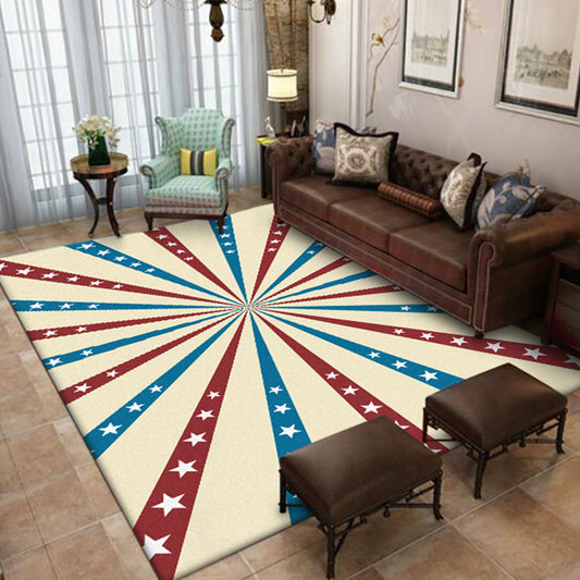 Beige and Blue Modern Rug Polyester Radial and Star Pattern Rug Washable Non-Slip Backing Carpet for Living Room Beige Clearhalo 'Area Rug' 'Modern' 'Rugs' Rug' 1635992